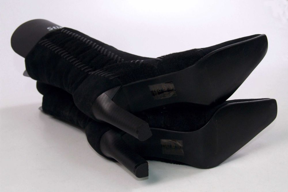 Cizme piele faux catifelata, 39, elegante toc 9 cm, Made in Italy, NOI