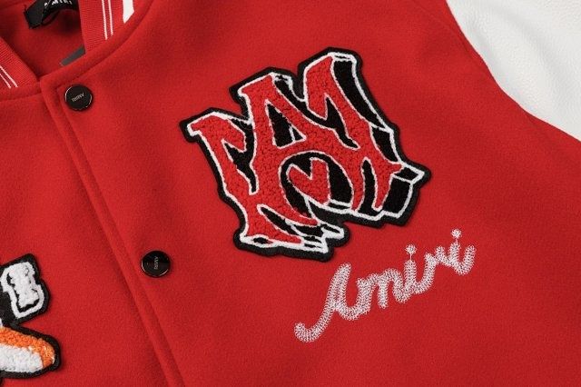 Jacheta amiri logo patch varsity jacket