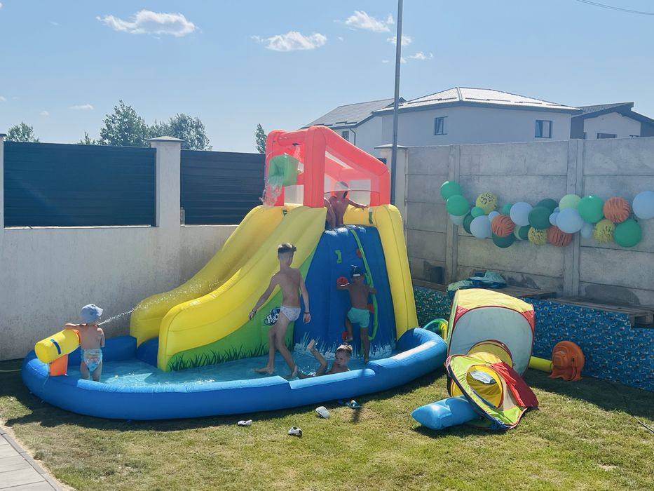Tobogan gonflabil cu apa - Centru de joaca copii, Bestway Mega, gonflabil, PVC, 435 x 286 x 267 cm