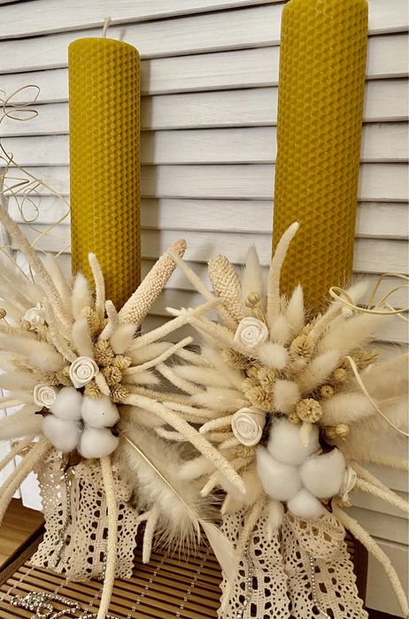 Lumanare/ lumanari ceara naturala cununie/botez