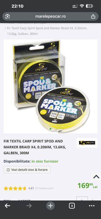 Lanseta FL Spod 3.90m 6 lbs. + Mulineta Tazura SLC 14000