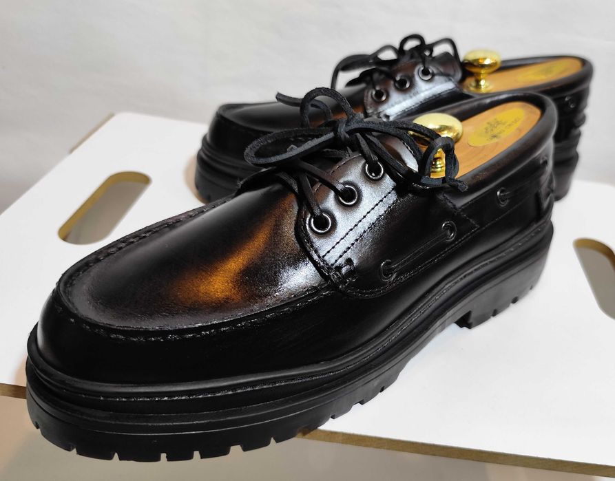 Pantofi derby 42 42.5 lace up ZARA NOI piele naturala negru