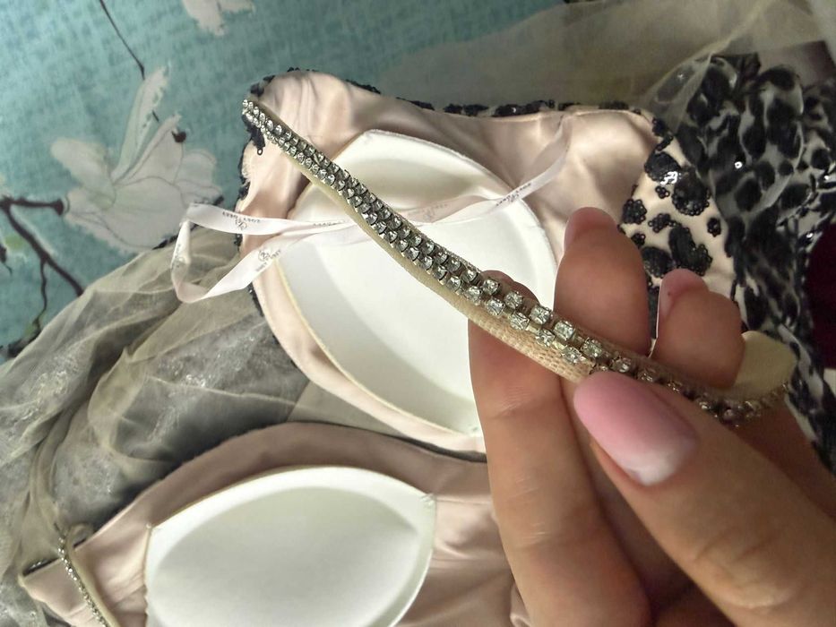 Rochie de ocazie ZOEY, cu trenă detașabilă - mărime XS