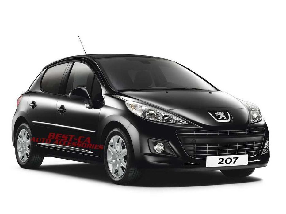 Кожен черен подлакътник за Пежо 207 / Peugeot 207 (2006-2014)