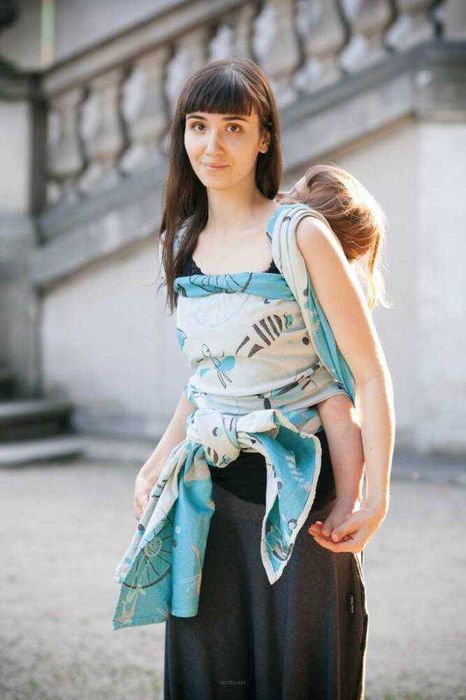 Тъкан слинг за бебе Natibaby Circus - памук и коноп размер 5, нов