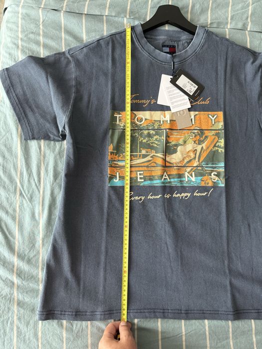 Tommy Jeans tricou unisex bleumarin model beach club marimea M nou