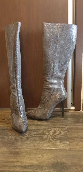 Cizme Pepper, piele naturala, cu toc inalt, marimea 38, noi