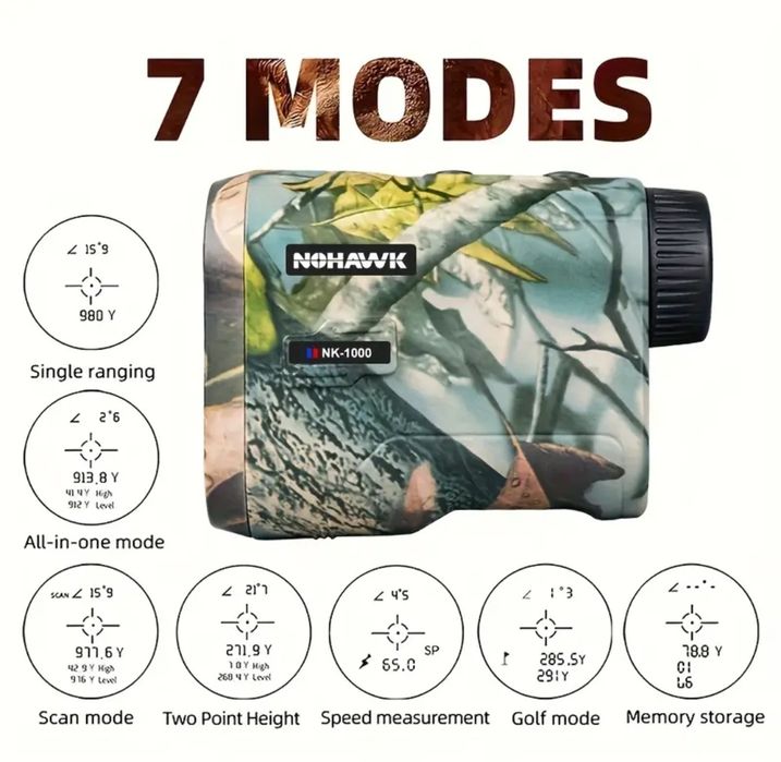 Промо! Далекомер 1000м 6-8х увеличение измерва скорост разстояние бино