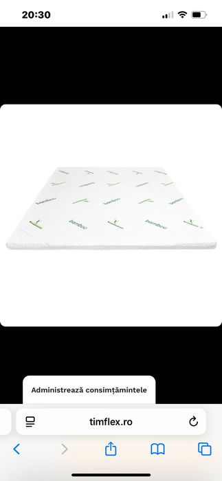 Topper saltea 7cm inaltime de 160/200 cm cu spuma de memorie timflex