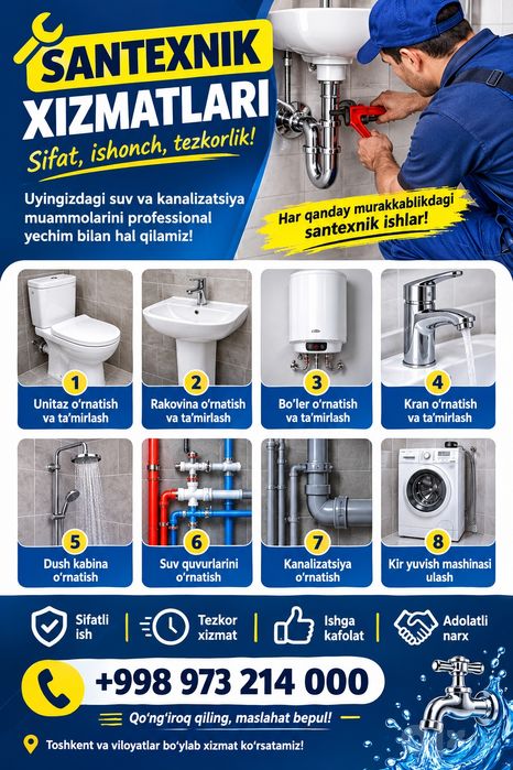 “Santexnik xizmatlari – Tez va Ishonchli!”