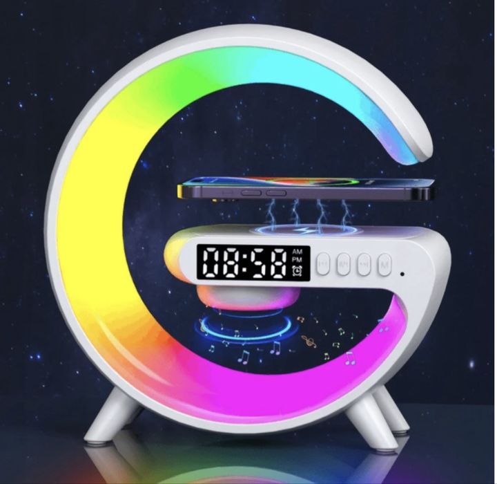 Lampa  cu sunete , ceas si incarcare wirelss