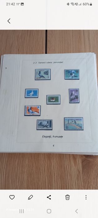Colecție timbre tematică „Porumbeii – simbolul păcii” + bloc Picasso + FDC
