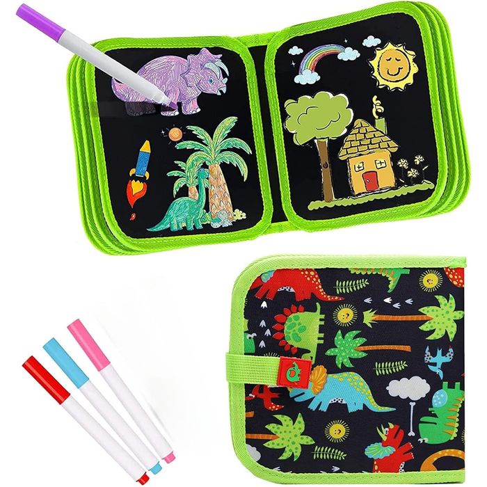 Carte Tabla Magică cu cadou: carioci&șervețele. Reutilizabilă.2 culori