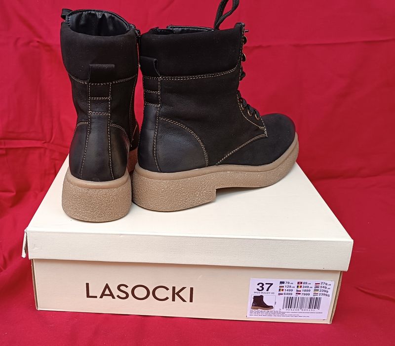 Нови дамски боти естествена кожа Lasocki р-р  37, цена 45,50 €/88,99лв