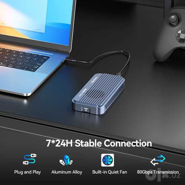 Внешний корпус для M.2 NVMe SSD (80 Гбит/с, USB4)