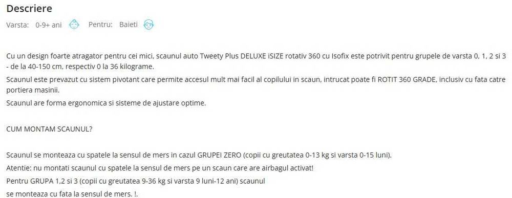 Scaun auto cu isofix