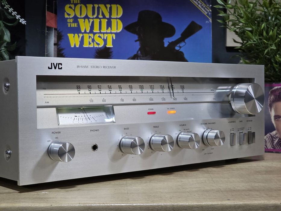 Receiver JVC jr-61m, stereo amplituner argintiu vintage hifi , radio cu amplificare