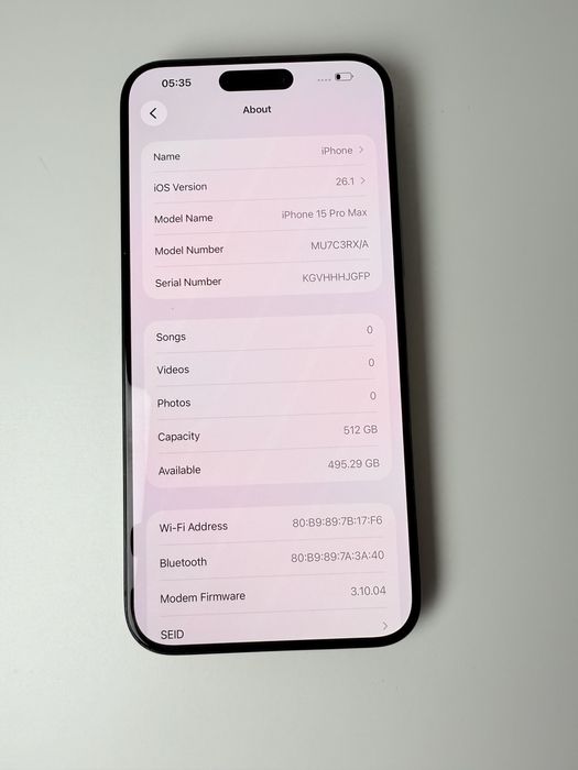 iPhone 15 Pro Max 512 Gb - Battery -95%