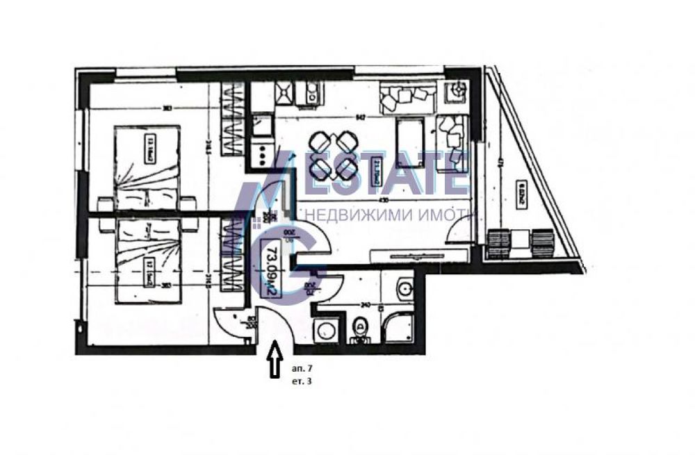 Продава се Тристаен апартамент в Царево - 84 кв.м за 1395 €/кв.м - Снимка #2