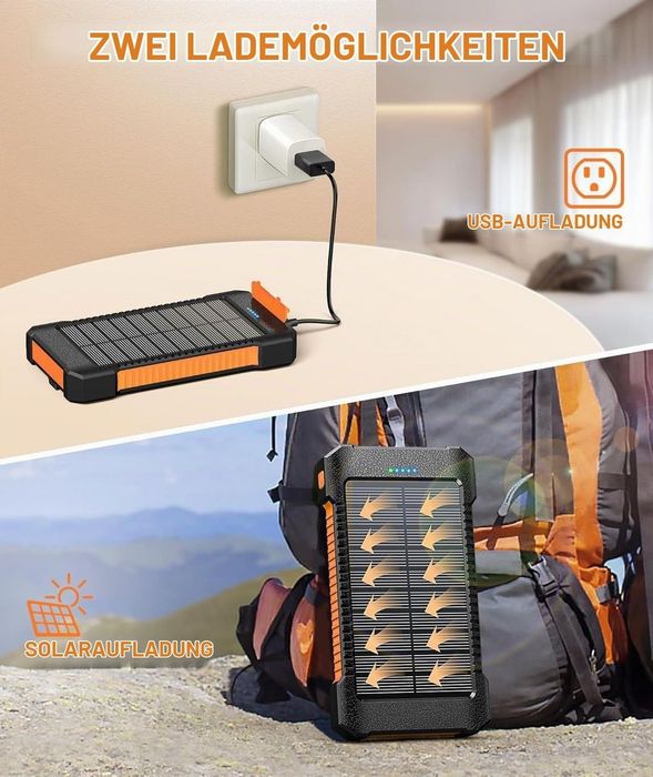 Okazie‼️Acumulator extern cu incarcare solară 26800mAh !