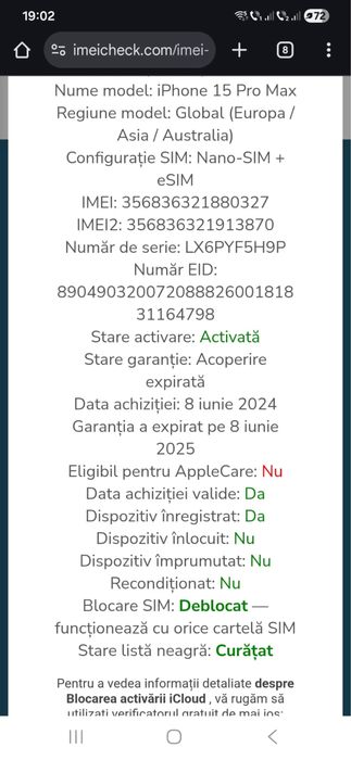 Iphone 15 pro max blue titanium 256 GB stare ca nou full box