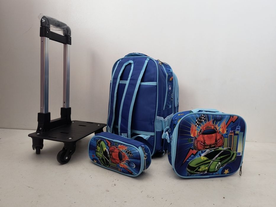Ученически раници с колела + чанта + несесер/ безплатна доставка/