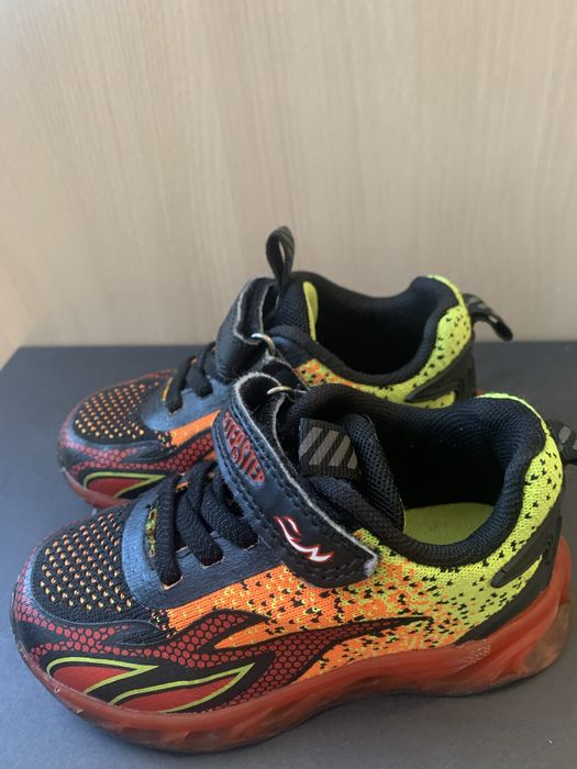 Adidași cu luminițe copii Step by Step, mărimea 24, negru-neon