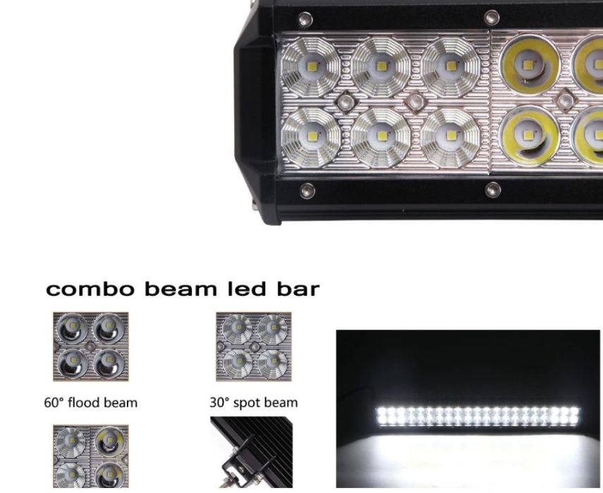 Led bar autp, Proiector auto led Flood+ Spoot, 12-24, dim 30-134 cm