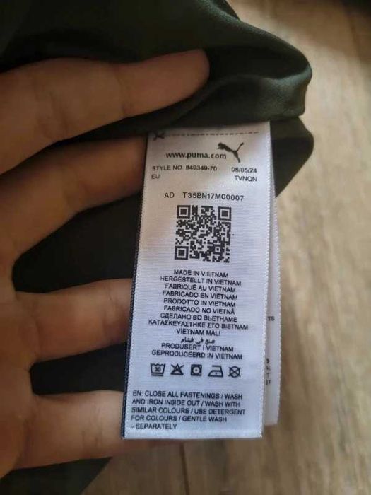 Geaca puffer cu puf Puma barbati kaki verde inchis marimea M NOUA