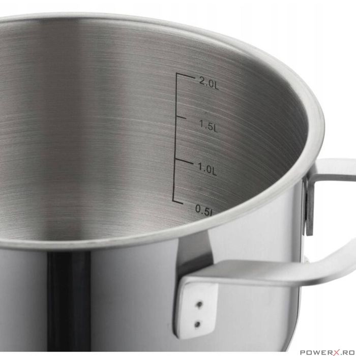 Oala cu capac, din inox, parte inferioara cu 5 straturi, diametru