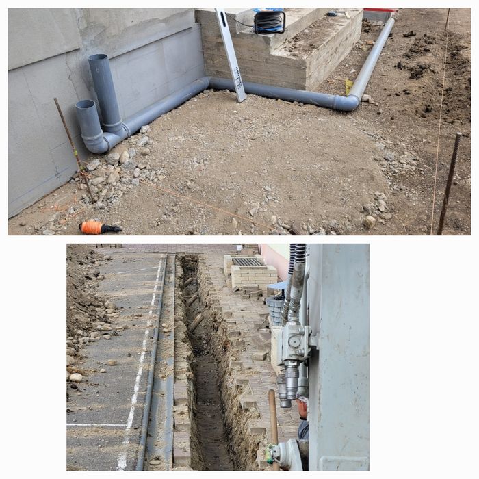 Racordări canalizare și utilități,excavații,nivelări,excavator,buldo