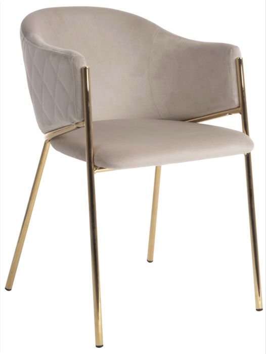 Set 6 Scaune Living Bej cu Picioare Aurii - Ca Noi, 6 luni vechime