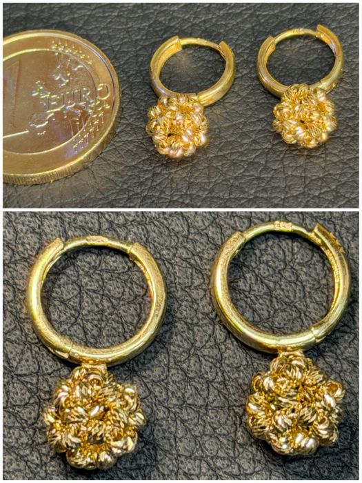 Златни обеци  топчетаЧИСТО НОВИ 14 карата 585 zlatni obeci zlaten gold