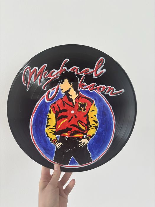 Disc de vinil pictat manual - Michael Jackson