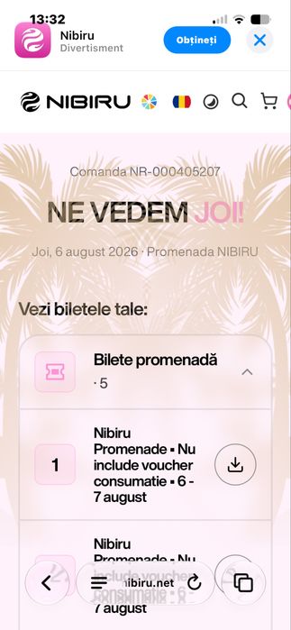 Vand 5 bilete la nibiru