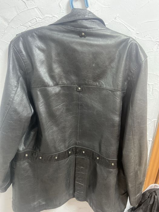 Кожаный сюртук Emporio Armani