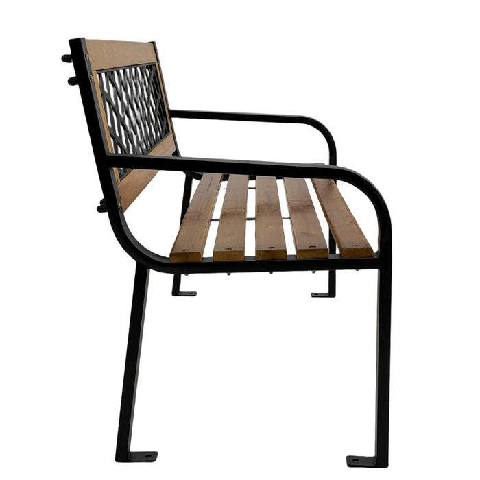 Bancă  de grădină LUNA  din lemn/oțel/PVC - 118x52x73 cm