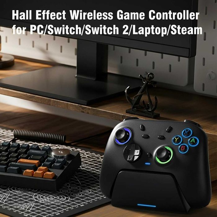 Безжичен контролер с док станция и Hall ефект за PC/Switch