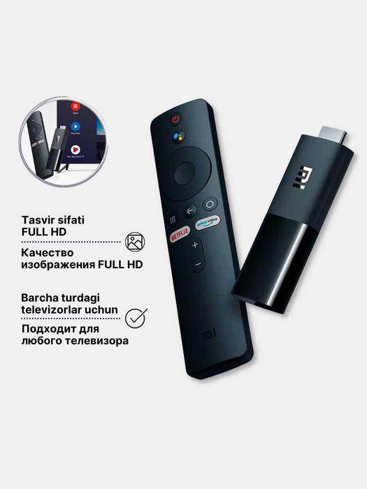 Mi TV Stick FullHD 1920x1080, 60 fps Dostavka bepul. viloyatga bor