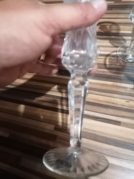 Set de 5 pahare de cristal realizat în România la Bistrita, impecabile