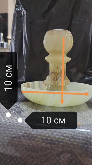 Подсвечник, натуральный камень оникс