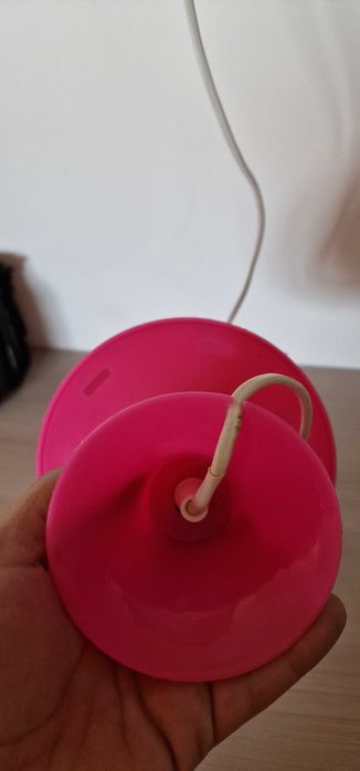 Розова настолна лампа IKEA LAMPAN с LED крушка