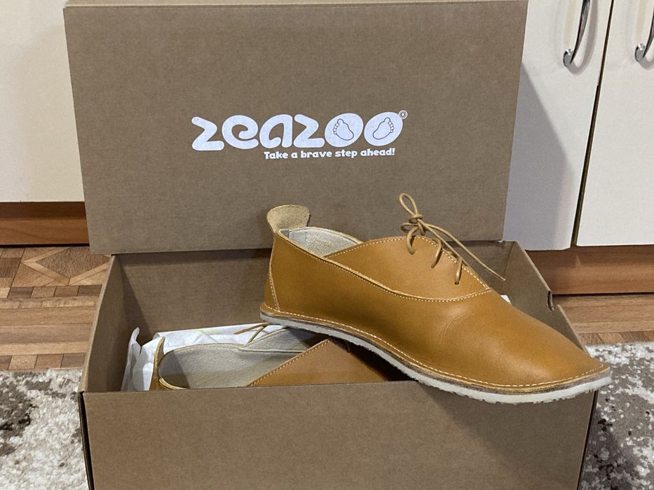 Кожени Боси обувки Zeazoo mery jane офис карамел