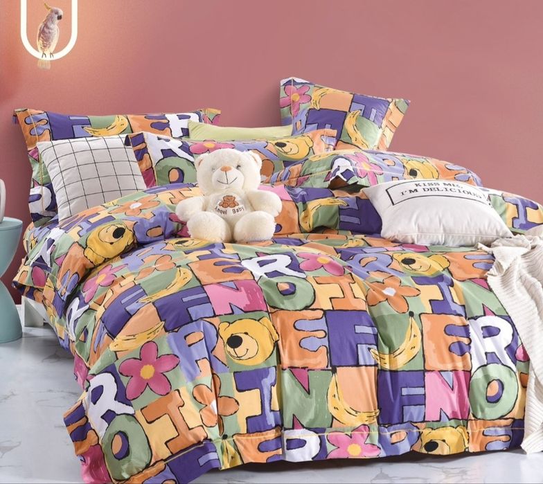 Lenjerie de pat FINET Premium 6 piese Ursuleti Mos Craciun