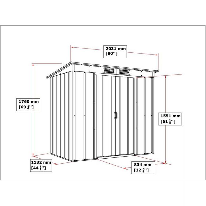 Casuta gradina DURAMAX Eco 6X4, otel, 203.1 x 123.6 x 176 cm, antracit