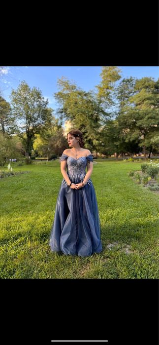 Rochie albastra de ocazie tulle