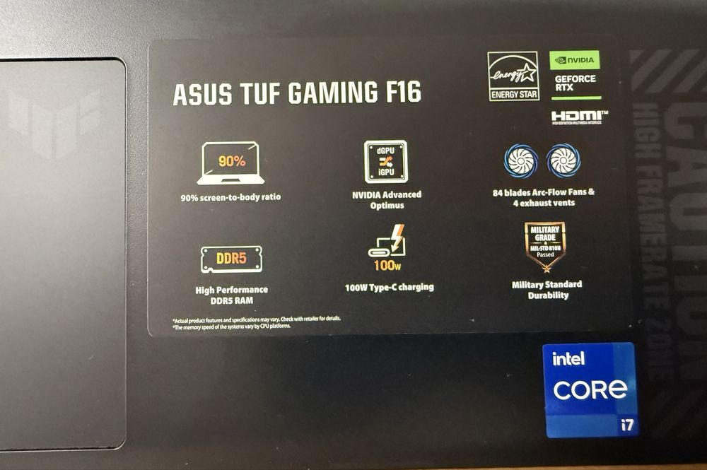 Гейминг лаптоп ASUS - TUF F16 FX607VU-RL091, 16", FHD, i7, 144Hz,