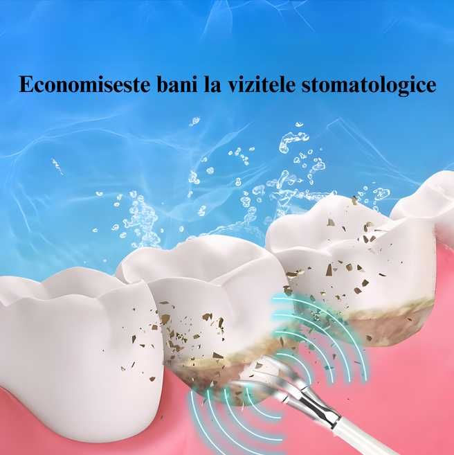 WellLuck 2 в 1 комплект за почистване на зъбите, четка за зъби и устройство за почистване на зъбен камък, бял цвят