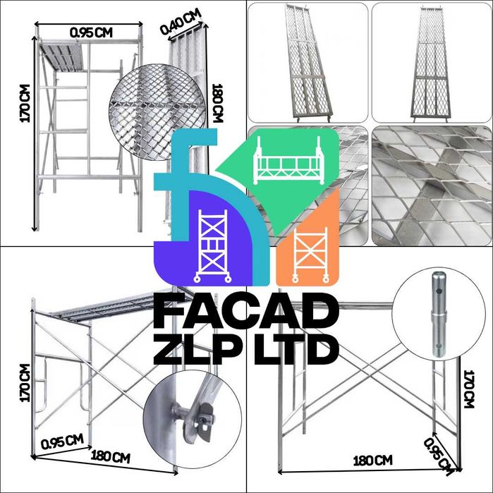 Строительные леса, из оцинкованной стали, легкие, с настилом, Китай