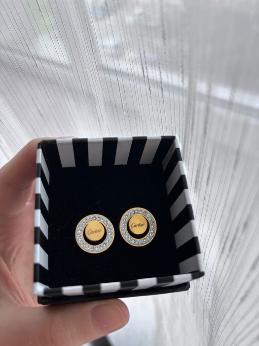 Cercei Cartier aurii cristale